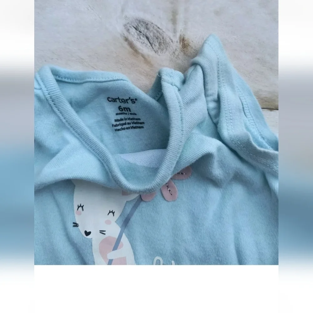 Carter's Baby Girl Mouse SS One Piece With Stretch Pants Blue Pink Size 6 Months